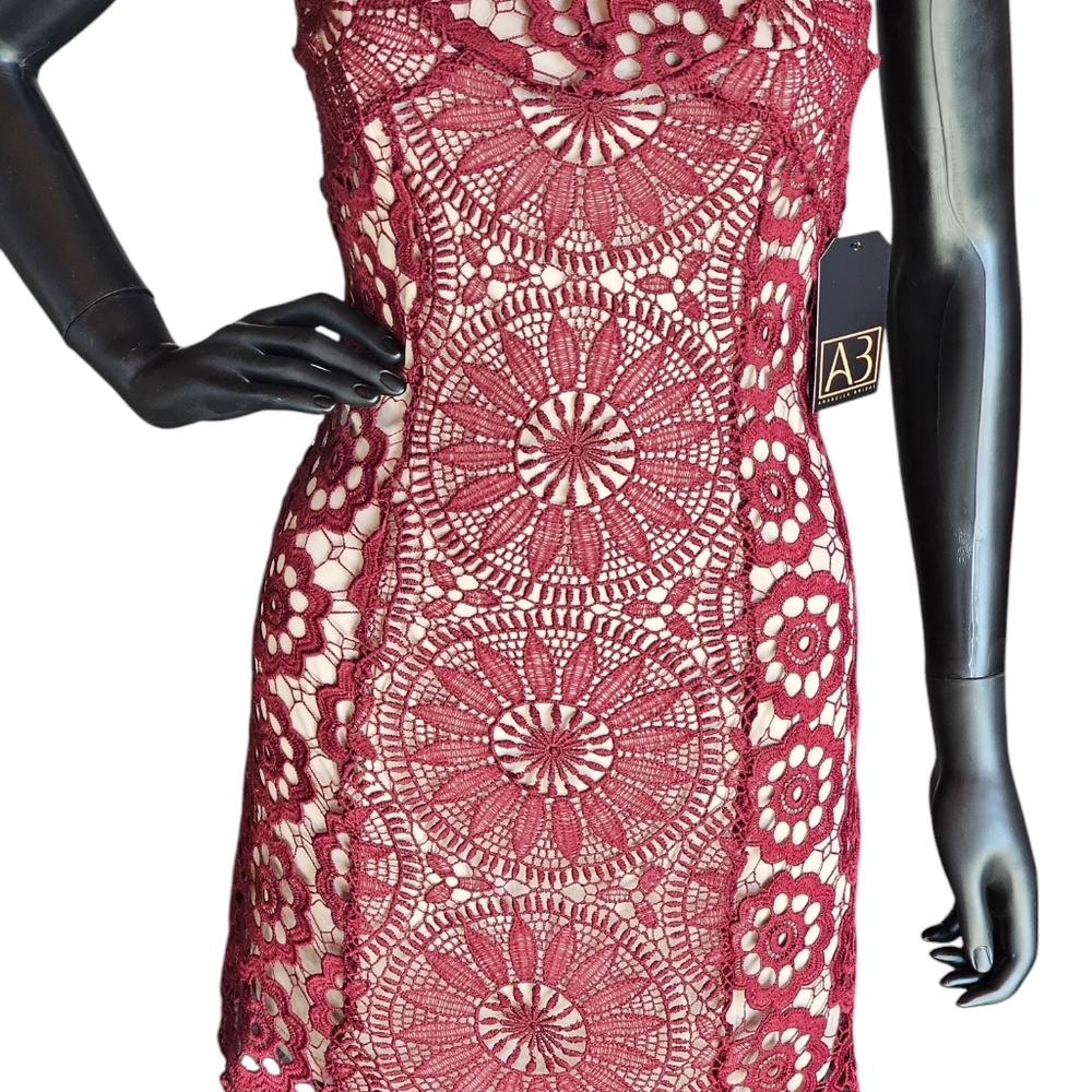 Francesca's Red Lace Halter Short Party Dress - Picture 6 of 9